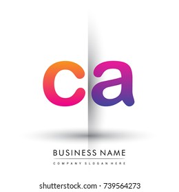 initial logo CA lowercase letter, orange and magenta creative logotype concept, modern and simple logo design.