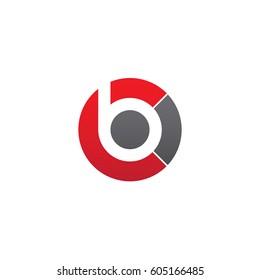 initial logo cb, bc, b inside c rounded letter negative space logo red gray