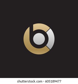 initial logo cb, bc, b inside c rounded letter negative space logo gold silver