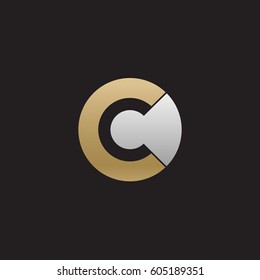 initial logo cc, c inside c rounded letter negative space logo gold silver