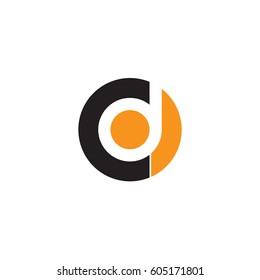 initial logo cd, dc, d inside c rounded letter negative space logo black orange