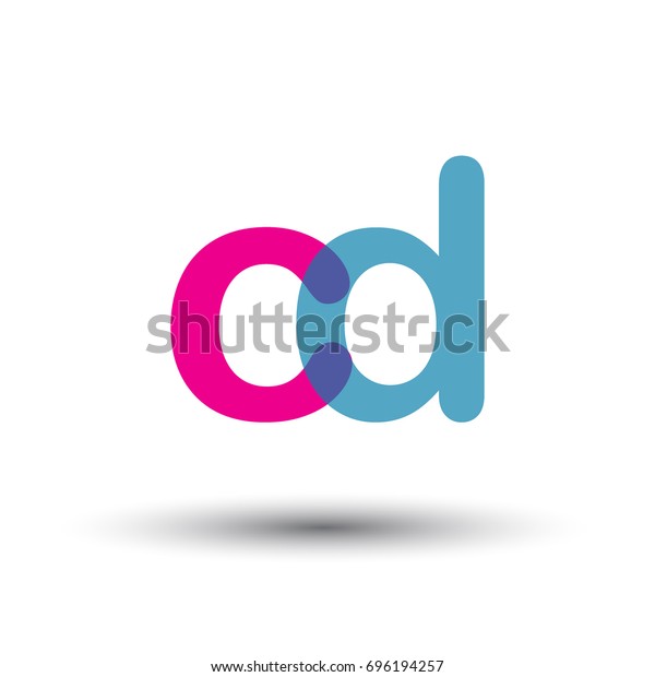 Initial Logo Cd Lowercase Letter Blue Stock Vector Royalty Free