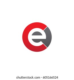 initial logo ce, ec, e inside c rounded letter negative space logo red gray