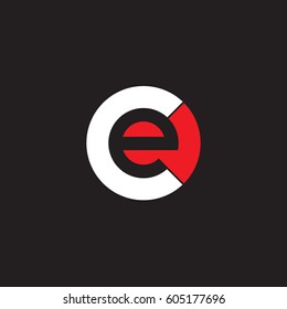 initial logo ce, ec, e inside c rounded letter negative space logo white red black background