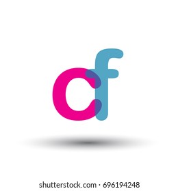 Initial Logo Cf Lowercase Letter Blue Stock Vector (Royalty Free ...