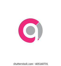 initial logo cg, gc, g inside c rounded letter negative space logo pink gray
