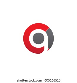 initial logo cg, gc, g inside c rounded letter negative space logo red gray