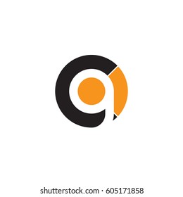 initial logo cg, gc, g inside c rounded letter negative space logo black orange