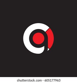initial logo cg, gc, g inside c rounded letter negative space logo white red black background