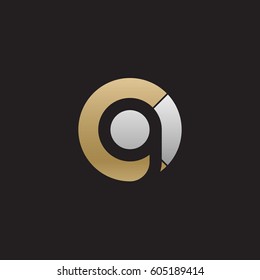 initial logo cg, gc, g inside c rounded letter negative space logo gold silver