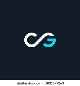 logotipo inicial CG infinito geométrico