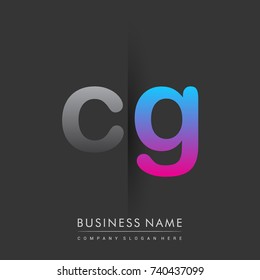 initial logo CG lowercase letter colored grey and blue, pink, creative logotype concept, modern and simple logo design, logo design concept for business and corporate identity.