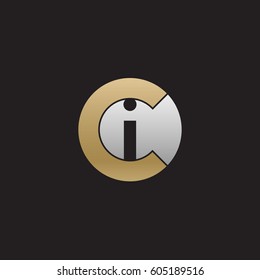 initial logo ci, ic, i inside c rounded letter negative space logo gold silver