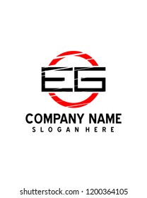 EG Initial logo with circle template vector