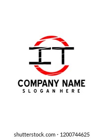 IT Initial logo with circle template vector