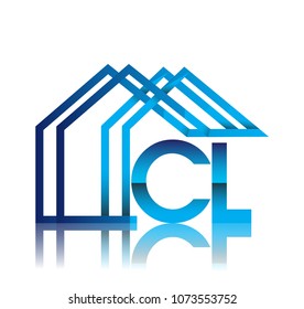 initial logo CL with house icon, business logo and property developer.