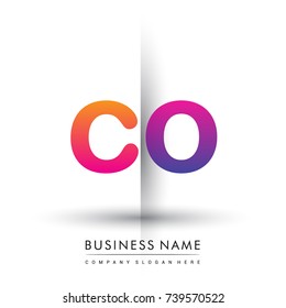 initial logo CO lowercase letter, orange and magenta creative logotype concept, modern and simple logo design.
