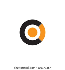 initial logo co, oc, o inside c rounded letter negative space logo black orange