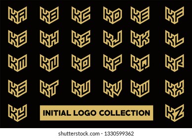 Initial logo collection set Letter Monogram Capital Designs Templete