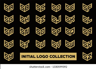 Initial logo collection set Letter Monogram Capital Designs Templete