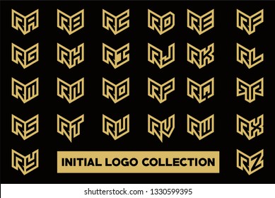 Initial logo collection set Letter Monogram Capital Designs Templete