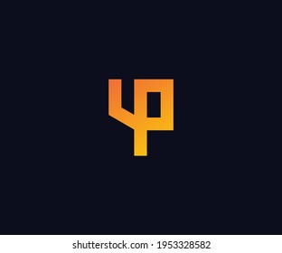 Initial logo, combining letter and number, P and 4, Modern Logo, 4P Logo Icon Design Vector Template