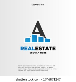 A Initial logo concept with building template vector.