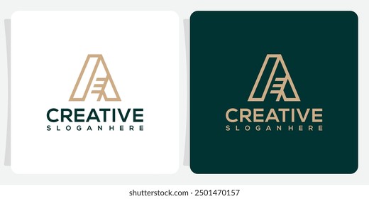 Initial A logo concept with building template vector