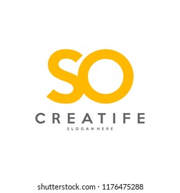 Initial SO logo concepts template vector