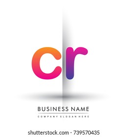 initial logo CR lowercase letter, orange and magenta creative logotype concept, modern and simple logo design.