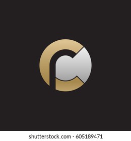 initial logo cr, rc, r inside c rounded letter negative space logo gold silver