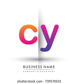 initial logo CY lowercase letter, orange and magenta creative logotype concept, modern and simple logo design.