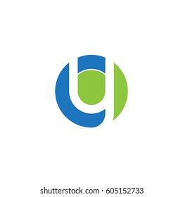 initial logo cy, yc, y inside c rounded letter negative space logo blue green