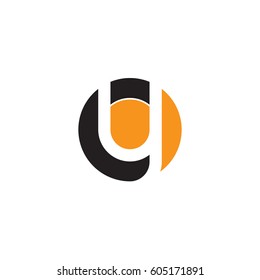initial logo cy, yc, y inside c rounded letter negative space logo black orange