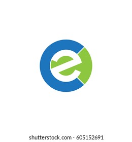 initial logo cz, zc, z inside c rounded letter negative space logo blue green