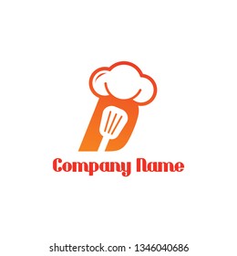 initial logo D concept chef, spatula and cuisine