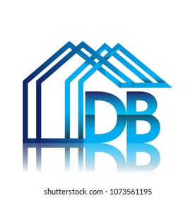 initial logo DB with house icon, business logo and property developer.