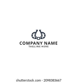initial logo DB,BD horseshoe logo design vector