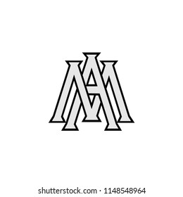 AM initial logo design.  Abstract monogram elegant logo icon vector design. 