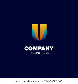 Initial Logo Design Alphabet U