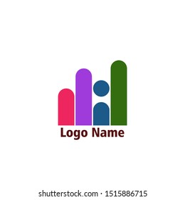 initial logo design. Geometric logo with orange blue and brown color. vector eps10.