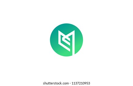 Initial logo design icon EM