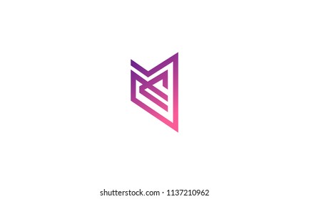 Initial logo design icon EM