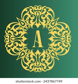 The initial logo design is inspired by vintage ornaments with an elegant touch. Suitable for representing prestigious brand identities in various media