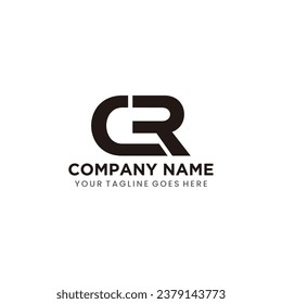 initial logo design letter CR vector template