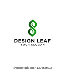 Initial logo design letter S Hijau Daun. Eco Bio Leaf Icon Icon Illustration - Vetor