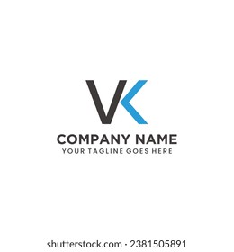 Initial logo design letter VK simple concept vector