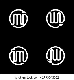 Initial logo design of the letters MI, IM, IW or WI