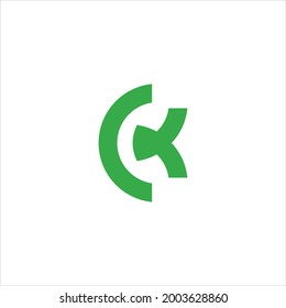  Initial Logo Design Monogram from C and K Letter Graphic Element Phone contact icon Idea