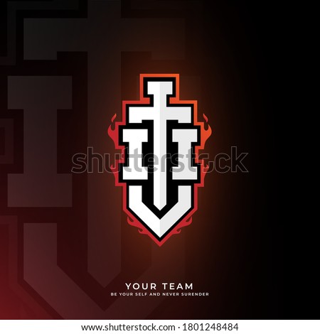 Initial i logo design with sword, Logo for game, esport, initial gaming, community or business.